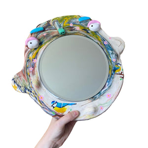 'Marble at Those Beautiful Blue Birds' BIG Ponky Wall Mirror