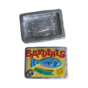 NEW Sardine Matchbox / Storage Tin (Yellow)