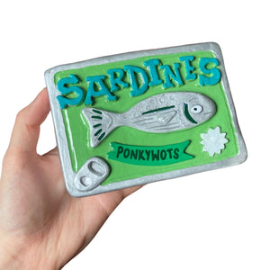 NEW Sardine Matchbox / Storage Tin (Green)