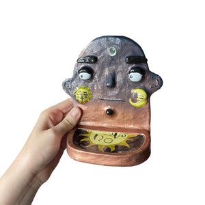 'Celestial sun and moon' Ponky Wall Shelf (one off)
