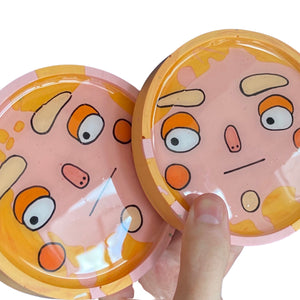 Pink & Orange Circle Coaster Set