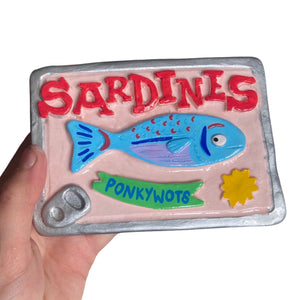 NEW Sardine Matchbox / Storage Tin (Light Pink)