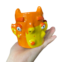 Load image into Gallery viewer, &#39;Orange &amp; Yellow&#39; Lil&#39; Devil Pot
