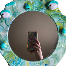 Load image into Gallery viewer, &#39;Teal Marbled&#39; BIG Ponky Wall Mirror (one-off)
