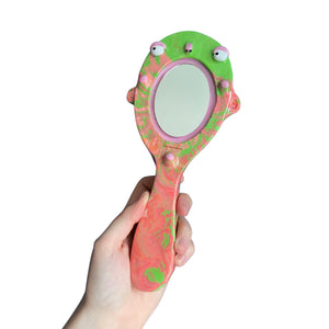 Hand-Held 'Green & Pink" Mirror