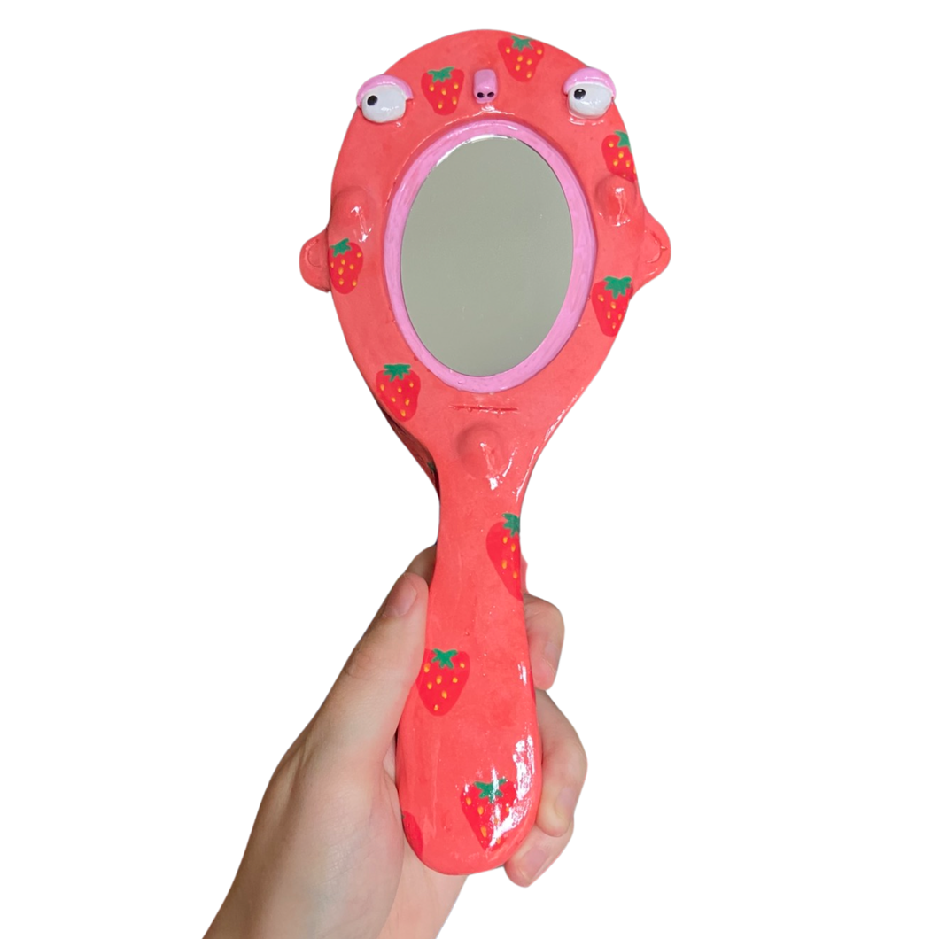 Hand-Held 'Strawberry' Mirror