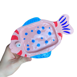 NEW 'Spotted Pink' Fish Soap Dish (One-Off)