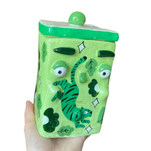 Load image into Gallery viewer, &#39;Green Tigers&#39; Storage Jar (One-Off)
