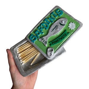 NEW Sardine Matchbox / Storage Tin (Green)