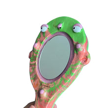 Load image into Gallery viewer, Hand-Held &#39;Green &amp; Pink&quot; Mirror
