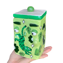 Load image into Gallery viewer, &#39;Green Tigers&#39; Storage Jar (One-Off)
