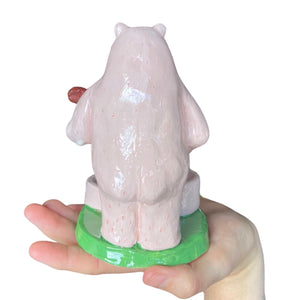 NEW Light Pink Bear Candle Holder / Matchstick Striker