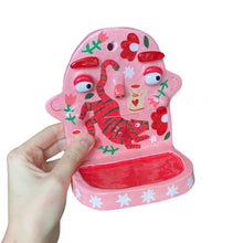 Load image into Gallery viewer, &#39;Pink &amp; Red Tigers&#39; Ponky Wall Shelf (One-Off)
