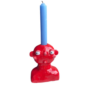 Red Candlestick Holder