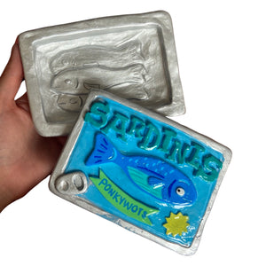 NEW Sardine Matchbox / Storage Tin (Blue)