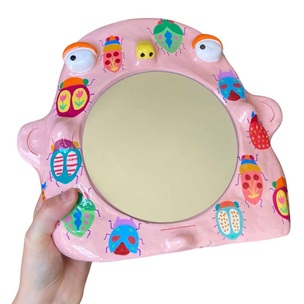 'Pink Bugs' Stand-Up Mirror (one-off)