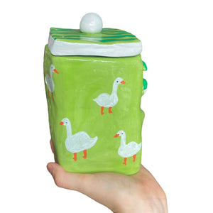 'A Gathering of Gooses, Gathering their Thoughts' Storage Jar (One-Off)