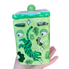 Load image into Gallery viewer, &#39;Green Tigers&#39; Storage Jar (One-Off)
