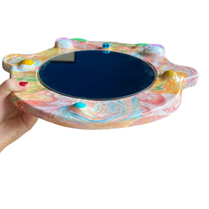 'Colourful Marble' BIG Ponky Wall Mirror (one-off)