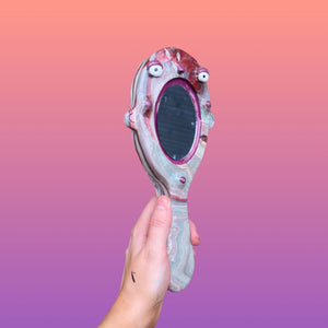 Purple Marble Hand-Held Mirror (One-Off)