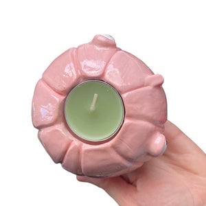 Ponky Pumpkin Tealight Candle Holder (Pink)