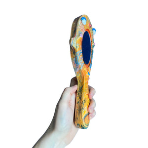 Hand-Held 'Yellow and Blue Marble' Mirror