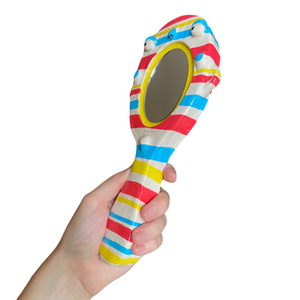 Hand-Held 'Primary Colour Stripes' Mirror
