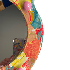 'Marbled' BIG Ponky Wall Mirror (one-off design)