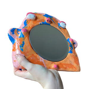 'Abstract Orange' Stand-Up Mirror (one off)