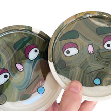 Load image into Gallery viewer, Olive Swirl Circle Coaster Set

