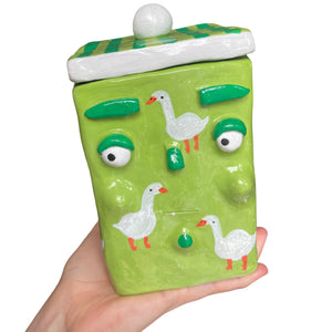 'A Gathering of Gooses, Gathering their Thoughts' Storage Jar (One-Off)
