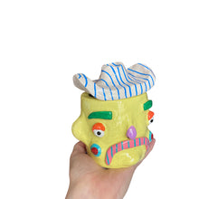 Load image into Gallery viewer, NEW Stripy Colourful Cow Boy Pot
