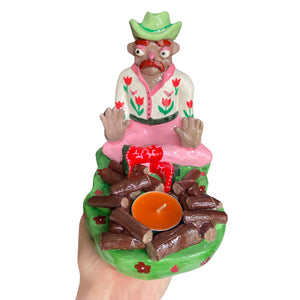 Tulips Cowboy Campfire Candle Holder (One-off)