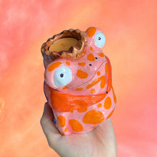 Load image into Gallery viewer, Pink &amp; Orange Frog Tea-Light Holder (One-Off)

