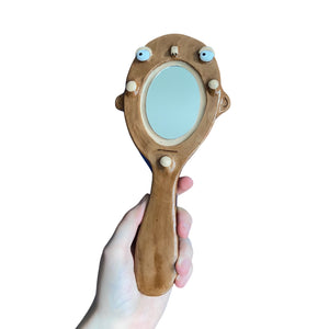 Hand-Held 'Neutral Earth Tone' Mirror