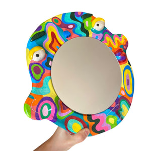 'Psychedelic Wave' BIG Ponky Wall Mirror (one-off)