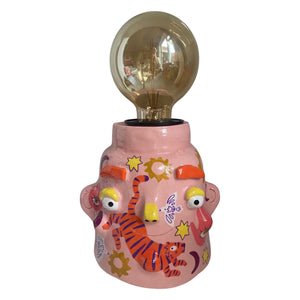 'Pink Boho Tiger' Lamp Base  (One-Off)