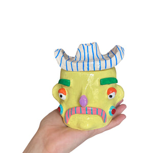 NEW Stripy Colourful Cow Boy Pot
