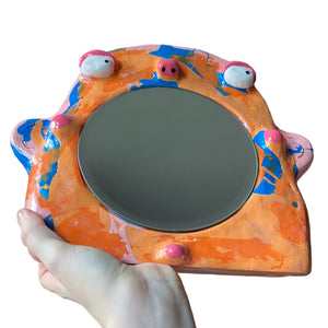 'Abstract Orange' Stand-Up Mirror (one off)