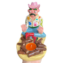 Load image into Gallery viewer, Boho Cowboy Campfire Candle Holder (One-off)
