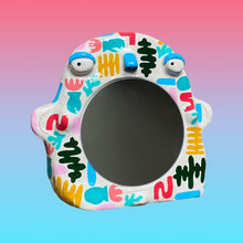 Load image into Gallery viewer, Abstract Design Stand-Up Mirror in White

