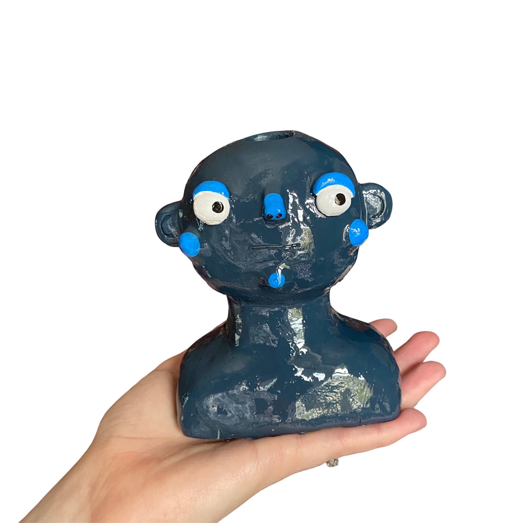 'Midnight Blue' Candlestick Holder (one-off)