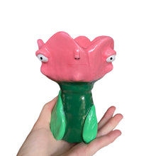 Load image into Gallery viewer, Pink Tulip Tea-light Candle Holder (dark green stem)
