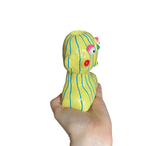 'Stripy Colourful' Candlestick Holder