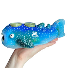 Load image into Gallery viewer, Blue &amp; Green Whale Shark Tealight Candle Holder (One-Off)

