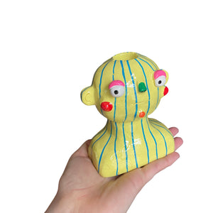 'Stripy Colourful' Candlestick Holder