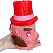 Load image into Gallery viewer, NEW Top Hat Man Pot &amp; Candle Holder in Pink &amp; Red
