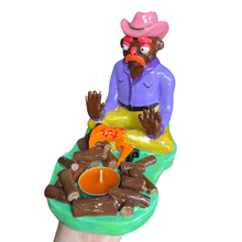 Load image into Gallery viewer, Cowboy Campfire Candle Holder (One-off Groovy)
