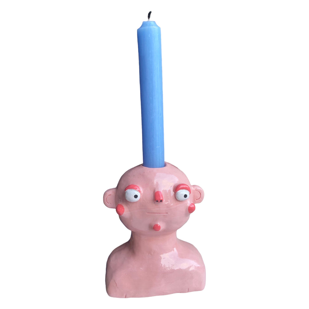 Pink Candlestick Holder