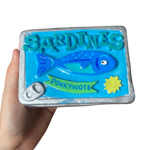 NEW Sardine Matchbox / Storage Tin (Blue)